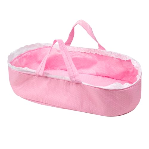 Reborn Baby Dolls Baskets Pink Crib Bed Soft Carrier for 17-22 inch Baby Doll Accessories Baskets with Handle