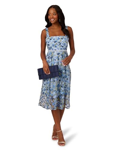 Adrianna Papell Women's Floral Embroidery Midi Dress4