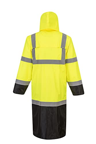 Portwest Hi-Vis Contrast Raincoat 48 - UH446, Yellow/Black, Small4