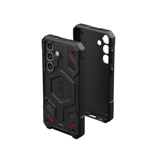 URBAN ARMOR GEAR UAG Designed for Samsung Galaxy S24 Case 6.2" Monarch Pro Kevlar Black, Magnetic Charging Rugged Military Drop-Proof Impact Resistant Non-Slip Protective Cover