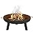 Pure Garden Fire Pit - 27.5-Inch Outdoor Wood Burning Firepit with Handles and Cover - Outdoor Fire Pits for Backyard, Deck, or Patio (Black)