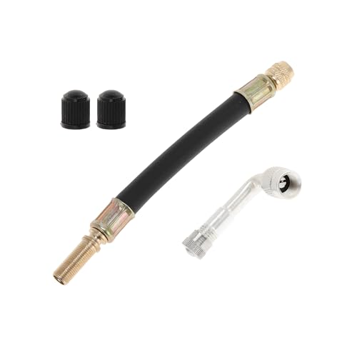 Image of Motoforti 1set 90 Degree Copper Tire Valve Extension with Durable Plastic 140mm Tyre Valve Inflation Adapter for Car Motorcycle RV Truck Bike