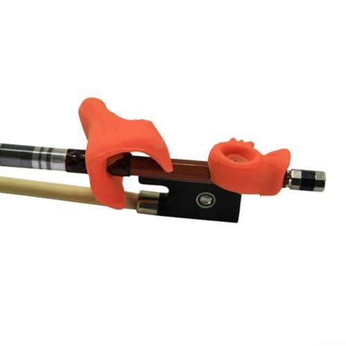Violin Bow Corrector, Violin Bow Hold Bow Holder, Curved Pinky Support, Violin Viola Bow Teaching Aid Violin Bow Grip Hold (Orange)