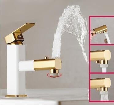 Robinet lavabo extractible 3 voies pour un contrôle précis eau chaude froide