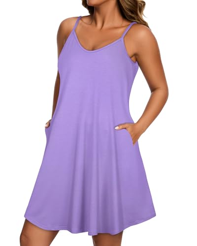 Image of JOELLYUS Womens Spaghetti Strap Dress Summer Dresses Beach Cover Ups Casual Sundresses with Pockets 2026