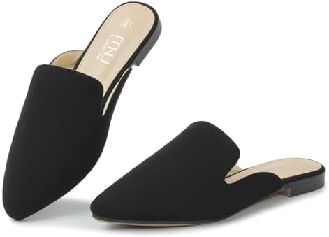 MUSSHOE Slip-On Mules for Women - Non-Slip Pointed Toe Comfort Fl...