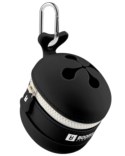 Booms Fishing Portable Trash Pouch: Silicone Expandable & Collapsible Fishing Line Waste Cantainer - Eco-Friendly Reusable Garbage Holder for Fishing, Hiking, Camping & Outdoor Activities - ST2 Black