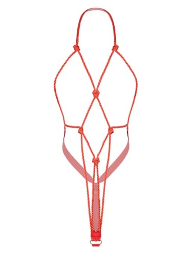 ADSEXY Sexy Lingerie for Women Backless Babydoll Lingerie Dress Nightgown Chemise One Piece Red Rope Clothing A