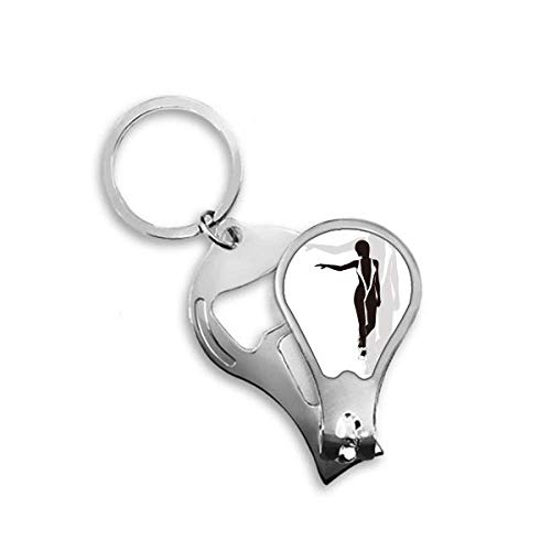 Coupe-ongles silhouette femme en acier inoxydable avec motif artistique beauté