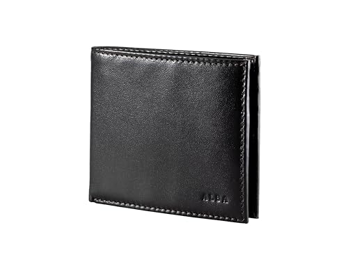 Alba Slim Bifold VT Leather Wallet For Men II Handmade II Minimalist II RFID Protected (Dark Brown)