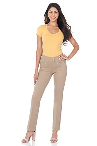 Rekucci Women's Secret Figure Pull-On Knit Straight Pant w/Tummy Control