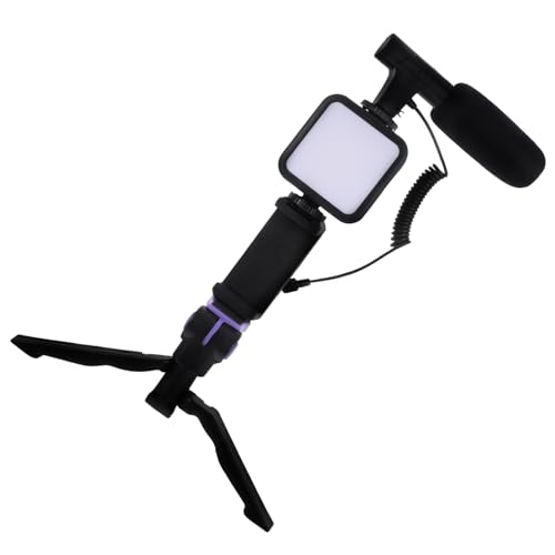 Kit para móvil con luz selfie, micrófono de estudio y soporte para streaming interior