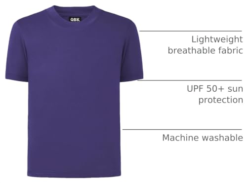 Image of QBK 2T to Youth Neon Shirt Kids UPF 50+ Dry Fit Athletic Short Sleeve Rash Guard T Shirts for Boys Girls Sports Undershirt