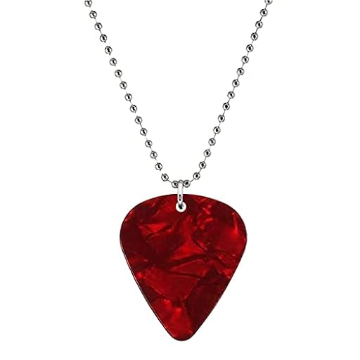 Genérico con colgante acolchado de guitarra Strange Things con colgante con púa de guitarra Disfraz Cospaly Jewelry Collares Hombre (Red, One Size) | Ya disponible en tu tienda friki favorita! En mundofriki.es!