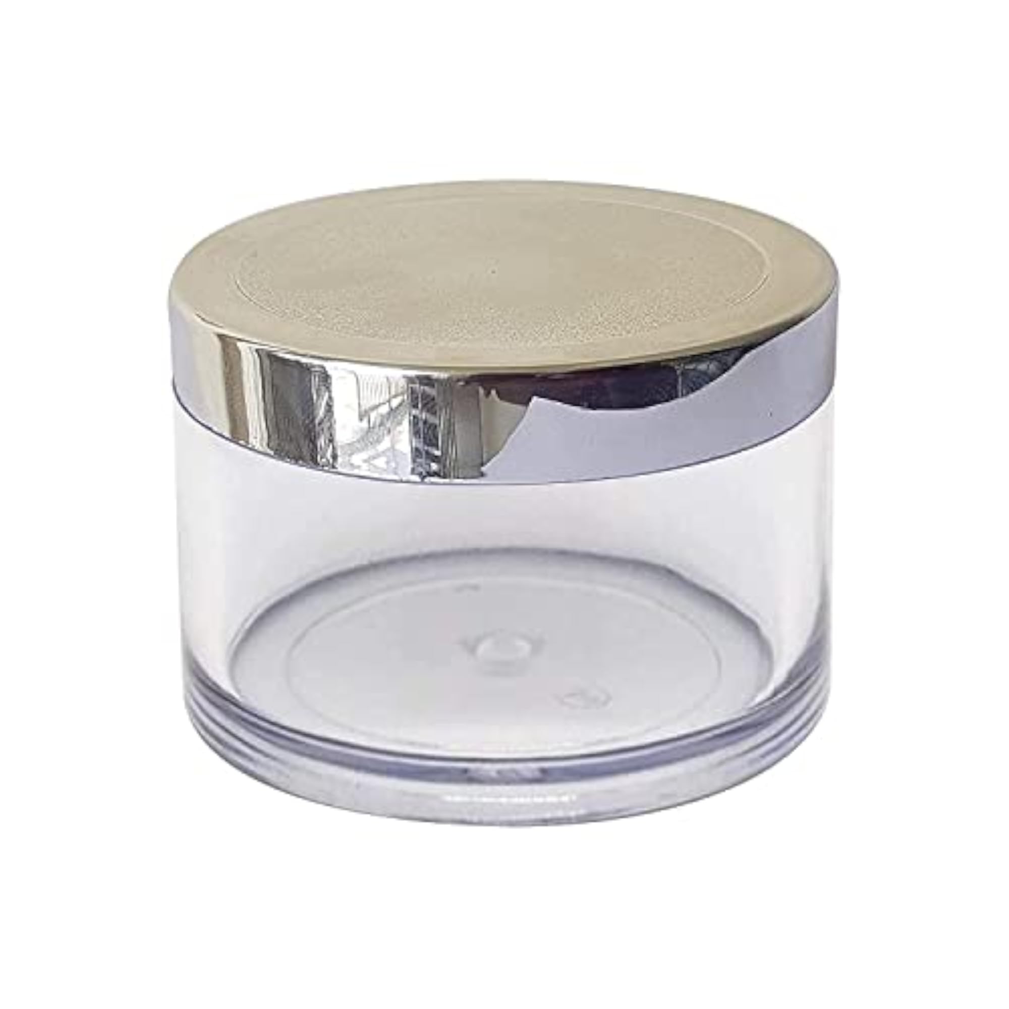 50 GM Empty Acrylic Clear Cosmetic Container with Silver Lid