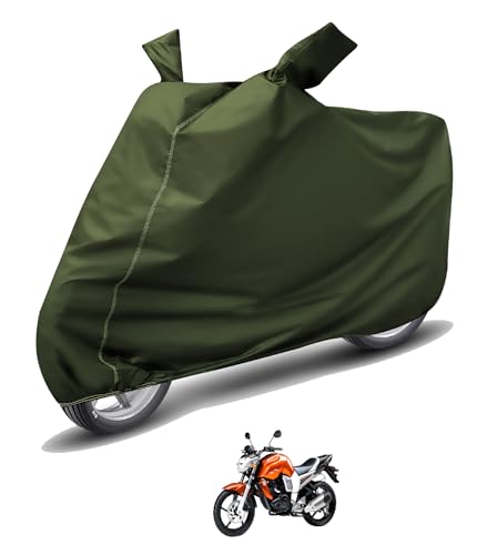 Image of Auto Hub Waterproof Bike Cover Compatible with Yamaha FZ 16 Dustproof, UV Protection Two Wheeler Bike FZ 16 Cover - Green
