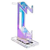 SOVQUEST ゲームコントローラーホルダー カラフルなアクリルヘッドフォンスタンド 3モード 7色 USB充電ポート PS4、PS5、PC用 ユニバーサルデザイン (ライト付き2段)