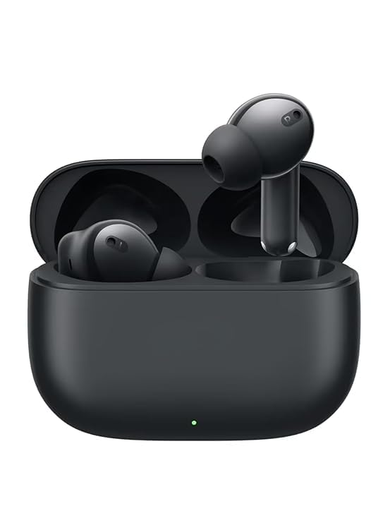 compatible with realme buds t310 true wireless earbuds, 46db hybrid anc, 12.4mm dynamic bass driver, bluetooth 5.4, 40h playback, ip55-black