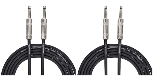 Image of Amazon Basics TS 1 /4 Inch Straight Instrument Cable for Electric Guitar, Bass and Keyboard with Anti-Noise Shielding, 10 Foot, Black (Pack of 2)