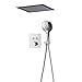 Ensemble de Douche thermostatique dissimulé Kit de Douche chromé Douchette à Main à 3 Modes Système de Douche à Effet Pluie Mitigeur de Douche-B (A)