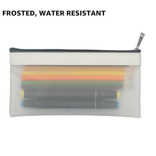 Image of 4 Pack Clear Pencil Pouch, Aesthetic Small Pencil Pouch, Cute Pencil Bag, Black White Gray Beige