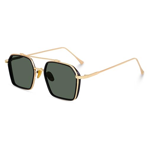 Image of CREEK Unisex Full Rim Hexagonal Branded and Stylish Sunglasses | 100% UV Protected | Men & Women | Medium | CH S1145-Pack of 1