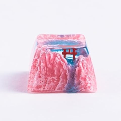 REDQIN Artisan Keycap - Sakura Torii Custom Keycaps Resin keycap Hanmade keycap Mountain Keycaps for Mechanical Keyboard Keycap (Sakura Torii Keycap) Cover