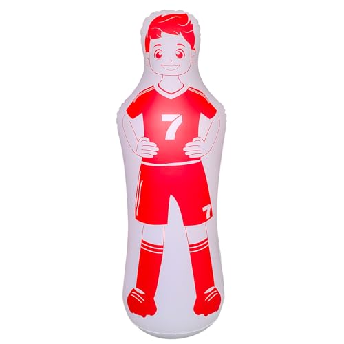 ZHUYNXIR 1 PC Inflatable Soccer Dummy, Soccer Training Equipment, Inflatable Dummy Goalkeepr Air Mannequin Free Kick Wall Goalkeeper Defender Training for Children Adults, Red Dummy 48 Inch.