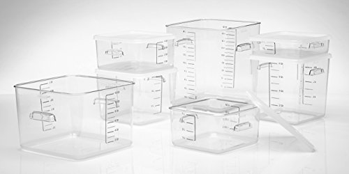 Image of Rubbermaid Commercial Products Plastic Space Saving Square Food Storage Container, 18 Quart, Clear, for Kitchen /Sous Vide /Food Prep