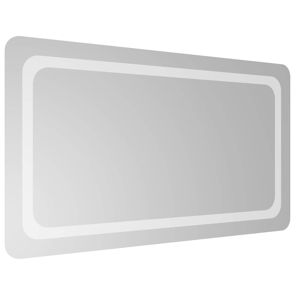Lustro łazienkowe LED, 90 x 50 cm, szkło, IP65, oświetlenie USB, lustro kosmetyczne z haczykiem, wodoszczelne wzornictwo do montażu na ścianie do przedpokoju i sypialni