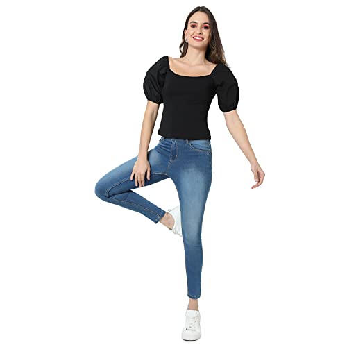 Image of PINACOLADA Women Black Solid Casual Top