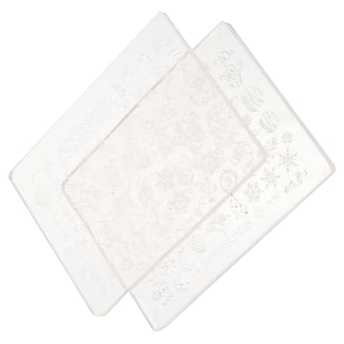 HONMEET Plantillas De Impresión De Silicona Para Uñas 2 Plantillas De Estampación Nail Art Placas De Estampación Fácil De Transferir