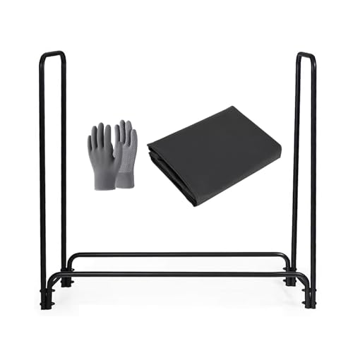 Portalegna da ardere da esterno resistente, con copertura impermeabile e sfiato, grande contenitore in legno per patio, cortile, balcone, resistente alle intemperie, 248 x 35 x 122 cm