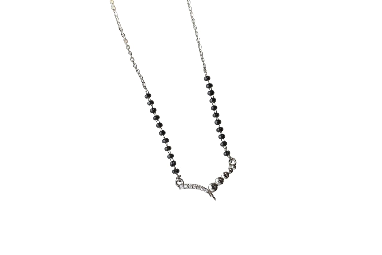 SHREEJA COLLECTIONDelicate Mangalsutra with Chain for Women (Black)