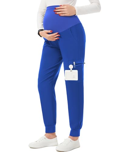 Image of PACBREEZE Women's Maternity Scrubs with 6 Pockets, Workwear Maternity Jogger Scrubs Pregnancy Pants, S-XXL