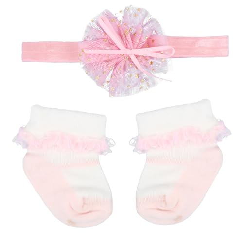 VALICLUD Baby Socks Headband Set 2 Piece Set 0-12 Months Floral Design for Boys and Girls