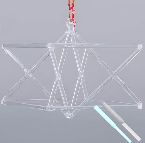 KKNSYW Klangpyramide Merkaba aus klarem Quarzkristall, für Heilung, Meditation, Klangheilung, Meditation, Gebet, Geschenk zum Gebet (15,2 cm)