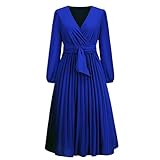 Photo Gallery mailep vestito donna elegante elegante elegante work abito a manicotto a pieghe con cintura con cintura.-blu-m Photo Gallery mailep vestito donna elegante elegante elegante work abito a manicotto a pieghe con cintura con cintura.-blu-m