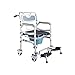 AWJ Comodino Pieghevole/Sedia da Doccia Poltrona Pieghevole Portatile con Ruote, Comodino Comodino Toilette Sedia da Doccia Sedia a Rotelle con Secchio Staccabile, Toilette Alternativa TOI