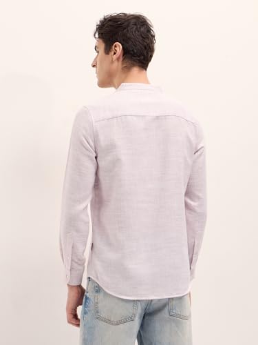 Image of THE BEAR HOUSE Men's Cotton Solid Slim Fit Shirt