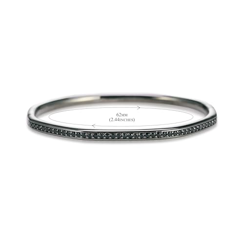 Bangle bracelet noir unisexe rigide octogonal en zircone mat