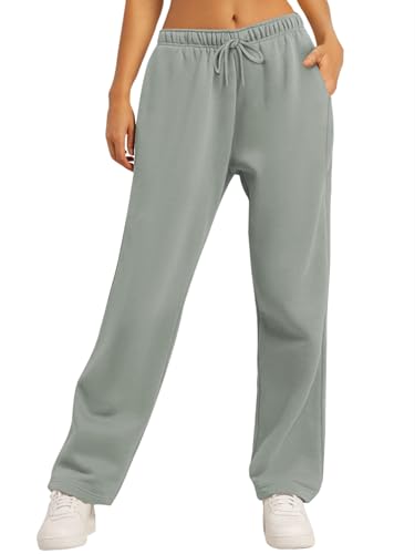Image of AUTOMET Women's Straight Leg Sweatpants Fleece Lined Lounge Pants