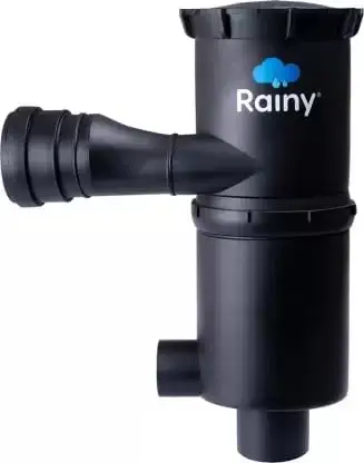 Rainy FL - 80 Self-Cleaning + Dual Intensity Rainwater Harvesting Filter Suitable for Area upto 1300 Square Feet, Black, Installation Kit