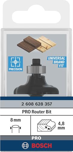 Image of BOSCH PRO Ogee Fillet Router Bit | R4.8xO31.8xL12.4xS8mm | Crafted for Decorative Edge Work | Smooth, Ornate Profiles with Classic Fillet Detail | Durable Carbide Blade | Kickback-Reducing Design