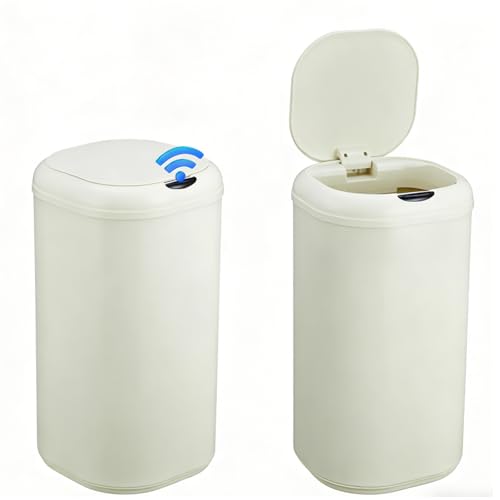 Caneca de basura automática con sensor de movimiento beige 8 gal