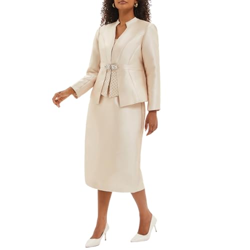 Women's Two Piece Dress Suit Mother's Gift Formal Occasion Party Elegant with Diamond Multi Craft Church Set4