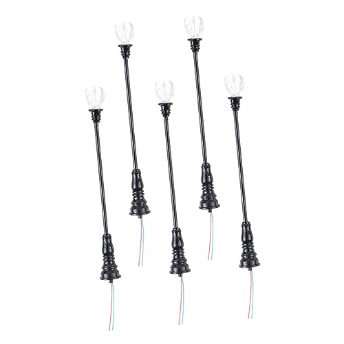 UPKOCH 5Pcs Miniature Garden Lamp Statues for Sand Table Decor Street Lamp Model Prop Light Post for DIY Architectural Display for House Models