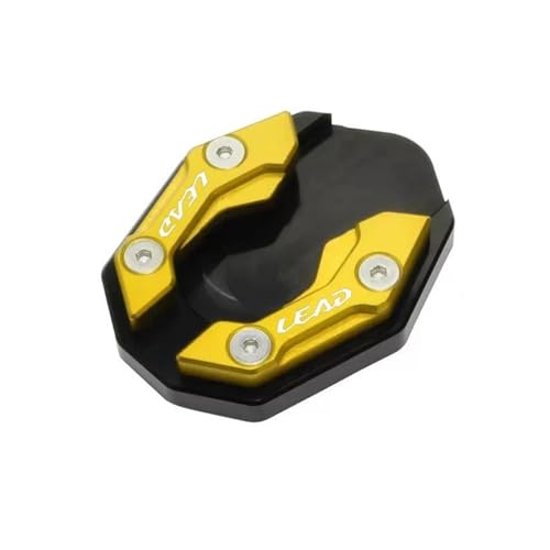 に適合するホンダ に適合するLEAD125 2020 2021 2022 2023 2024用 オートバイ用 大型キックスタンドパッド フットサイドスタンド延長サポートプレート 補助(Gold)