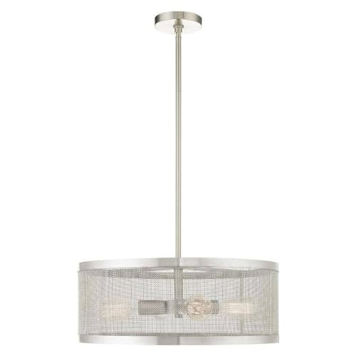 Image of Livex Lighting 4 Light Brushed Nickel Chandelier