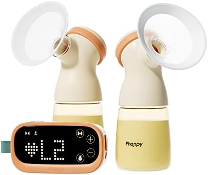 Phanpy E-Shine Double Electric Breast Pump 4 Modes 8 Gears High Performance Touch Screen Electric Breast Pump 20/24/28 mm Flange and Insert Included